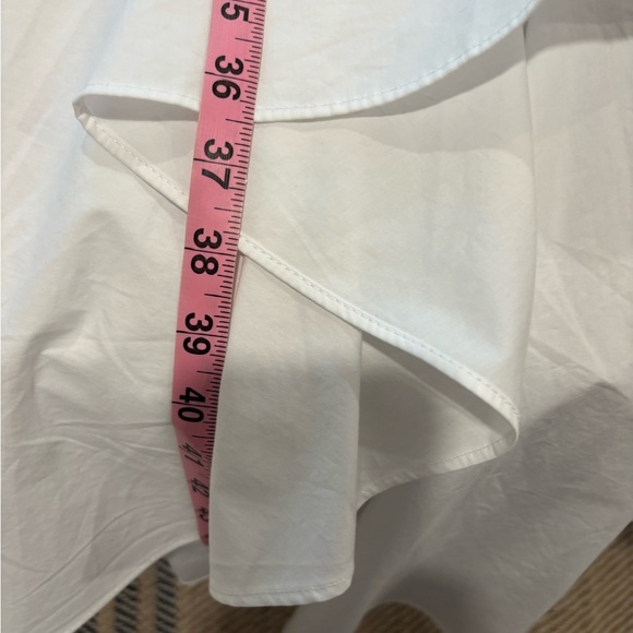 Anthropologie Sleeveless Buttondown Asymmetrical Ruffle Hem Dress - Picture 9 of 10